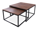 Solid Wood 2 Piece Coffee Table and Nesting Tables Set - Golden Nile