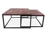 Solid Wood 2 Piece Coffee Table and Nesting Tables Set - Golden Nile