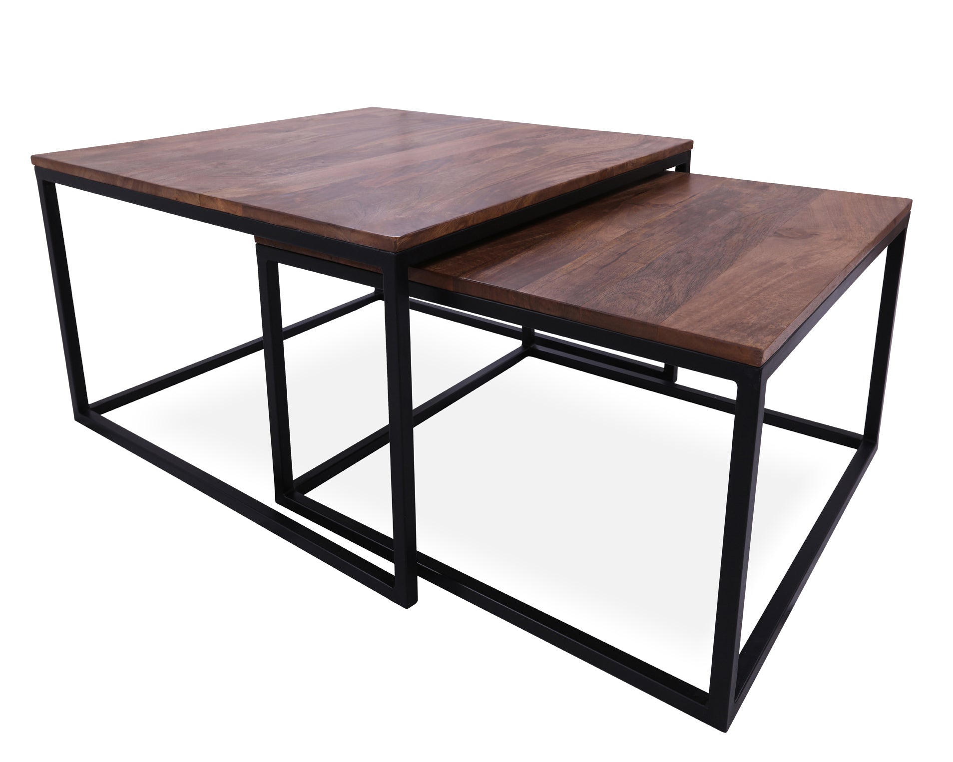 Solid Wood 2 Piece Coffee Table and Nesting Tables Set - Golden Nile
