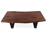 Solid Wood Coffee Table With Black Legs - Golden Nile