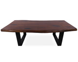 Solid Wood Coffee Table With Black Legs - Golden Nile