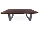 Solid Wood Coffee Table With Silver Legs - Golden Nile