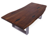 Solid Wood Coffee Table With Silver Legs - Golden Nile