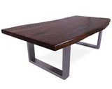 Solid Wood Coffee Table With Silver Legs - Golden Nile