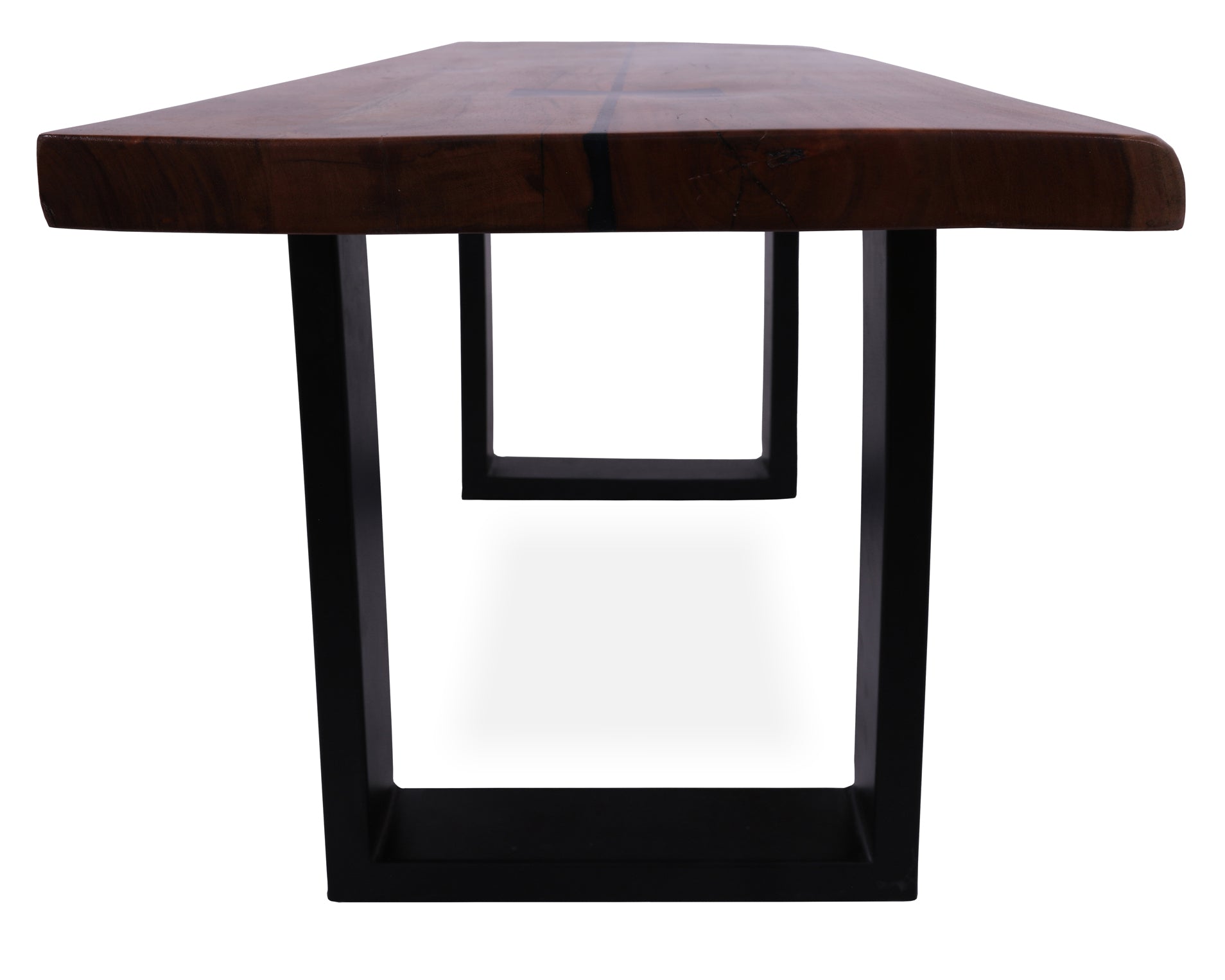 Solid Wood Bench & U Shape Black Legs - Golden Nile