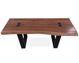 Solid Wood Bench & U Shape Black Legs - Golden Nile