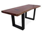 Solid Wood Bench & U Shape Black Legs - Golden Nile