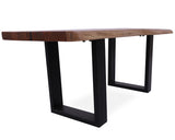 Solid Wood Bench & U Shape Black Legs - Golden Nile