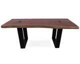 Solid Wood Bench & U Shape Black Legs - Golden Nile