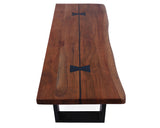 Solid Wood Bench & U Shape Black Legs - Golden Nile