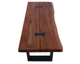 Solid Wood Bench & U Shape Black Legs - Golden Nile