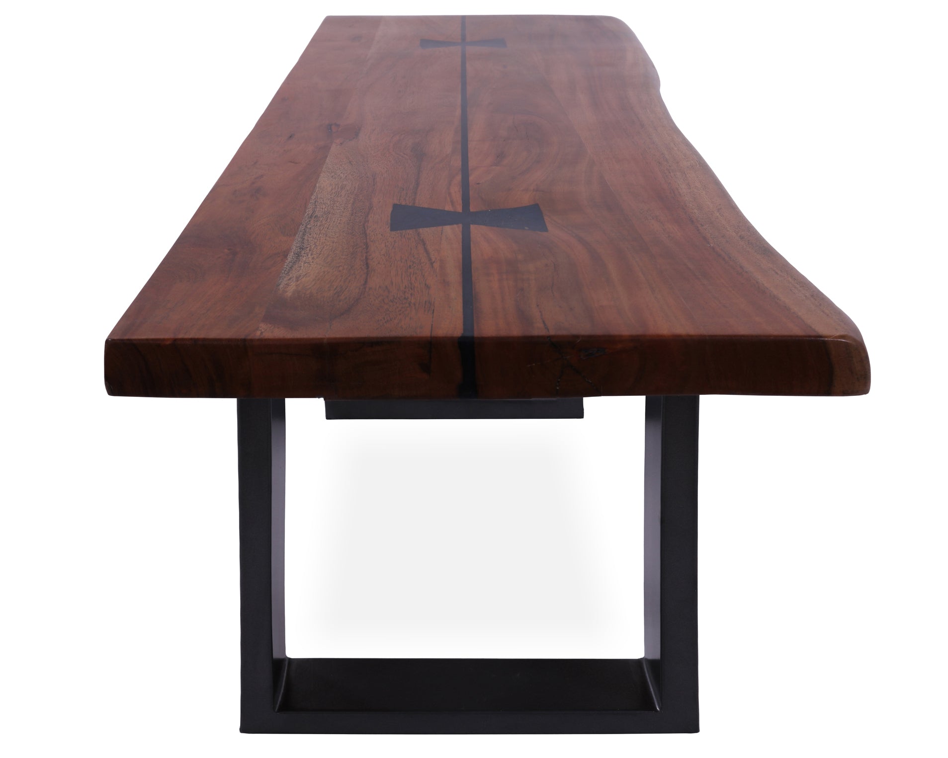 Solid Wood Bench & U Shape Grey Legs - Golden Nile