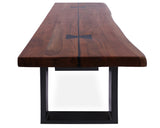 Solid Wood Bench & U Shape Grey Legs - Golden Nile