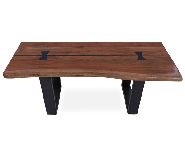 Solid Wood Bench & U Shape Grey Legs - Golden Nile