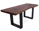 Solid Wood Bench & U Shape Grey Legs - Golden Nile