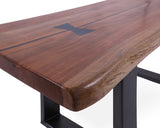 Solid Wood Bench & U Shape Grey Legs - Golden Nile