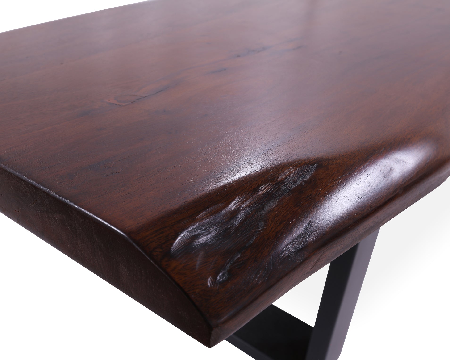 Solid Wood Dining Bench With Metal Legs - Golden Nile