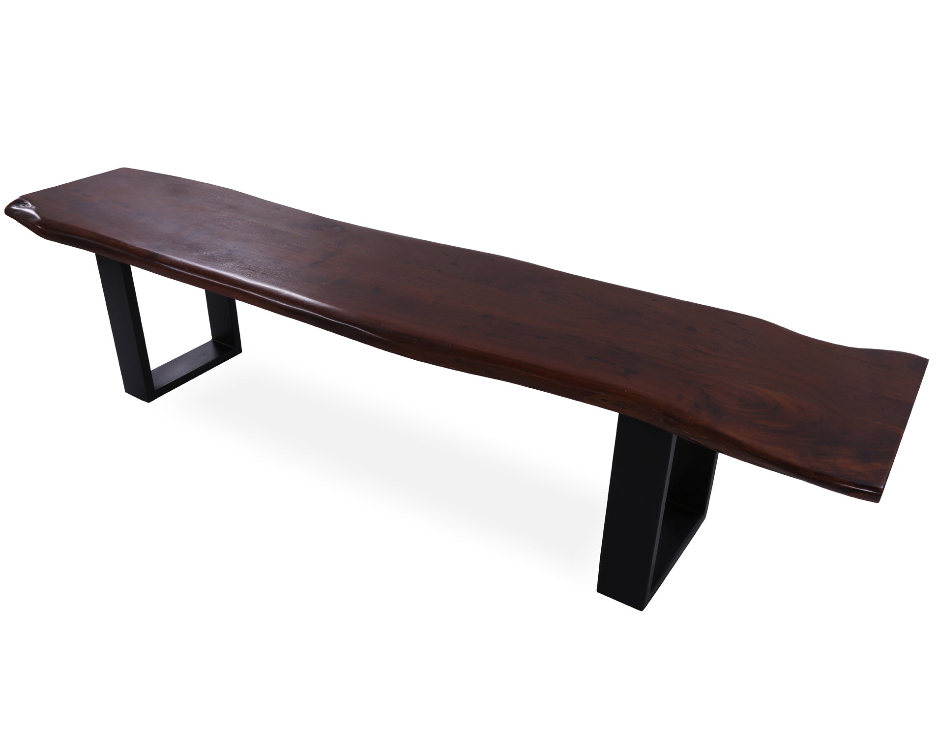 Solid Wood Dining Bench With Metal Legs - Golden Nile