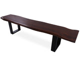 Solid Wood Dining Bench With Metal Legs Set Of Two - Golden Nile