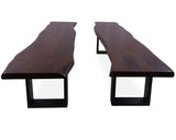 Solid Wood Dining Bench With Metal Legs - Golden Nile