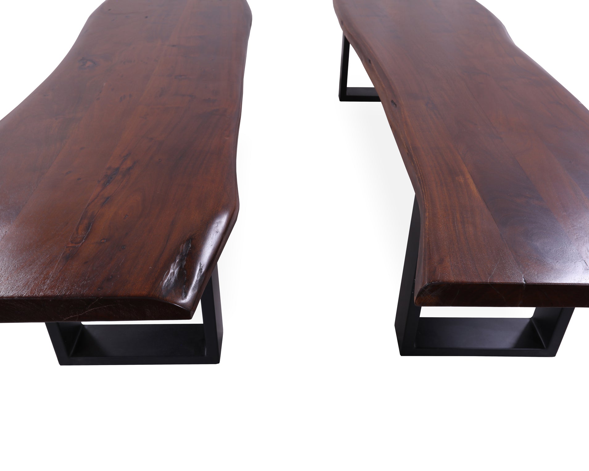 Solid Wood Dining Bench With Metal Legs - Golden Nile