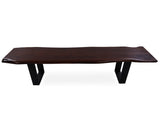 Solid Wood Dining Bench With Metal Legs - Golden Nile