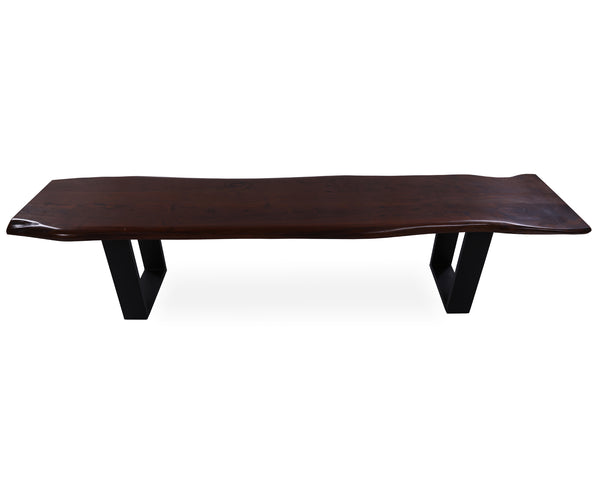 Solid Wood Dining Bench With Metal Legs - Golden Nile