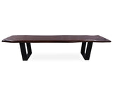 Solid Wood Dining Bench With Metal Legs - Golden Nile