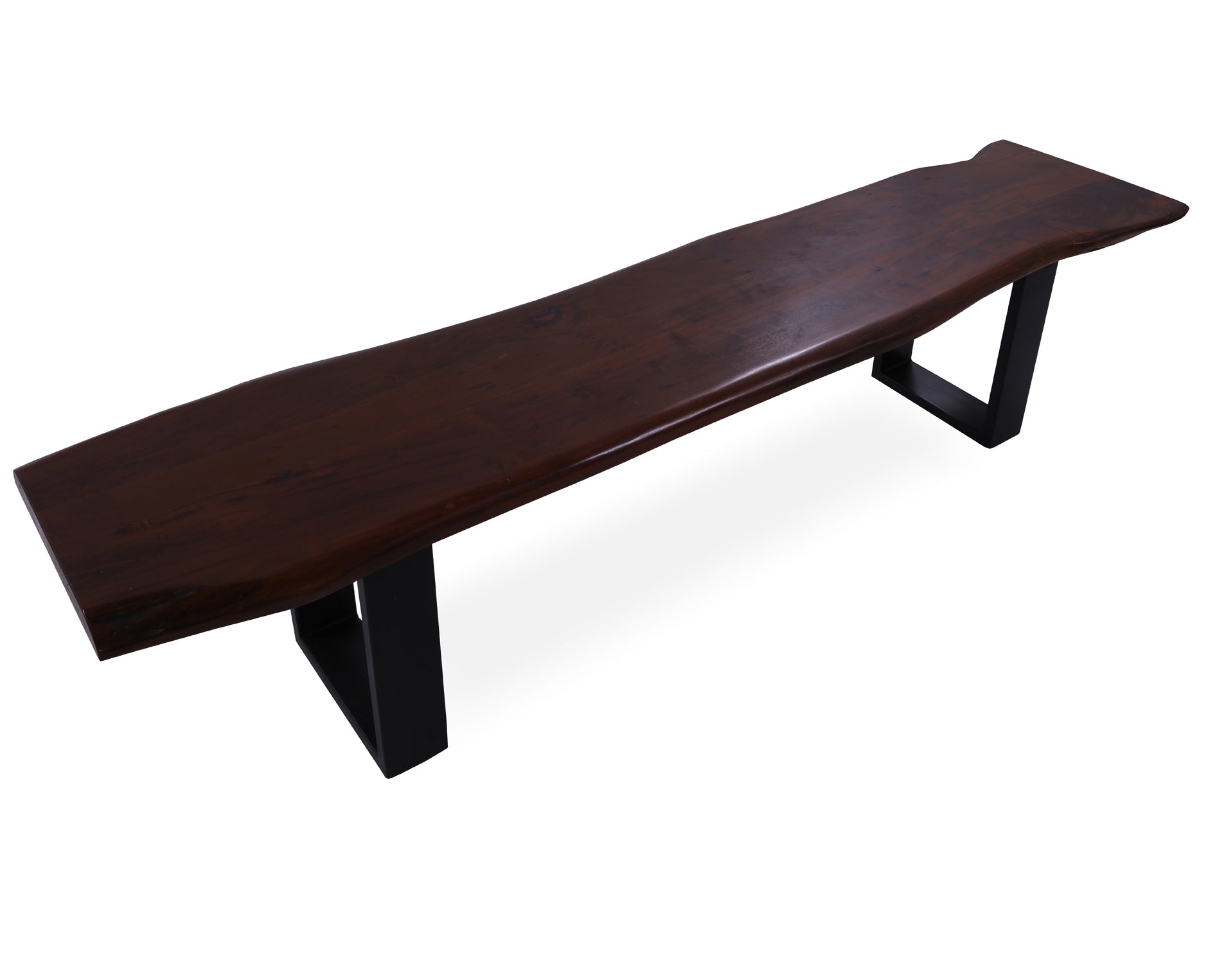 Solid Wood Dining Bench With Metal Legs - Golden Nile