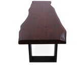 Solid Wood Dining Bench With Metal Legs - Golden Nile