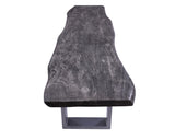 Grey Solid Wood Dining Bench With Metal Legs - Golden Nile