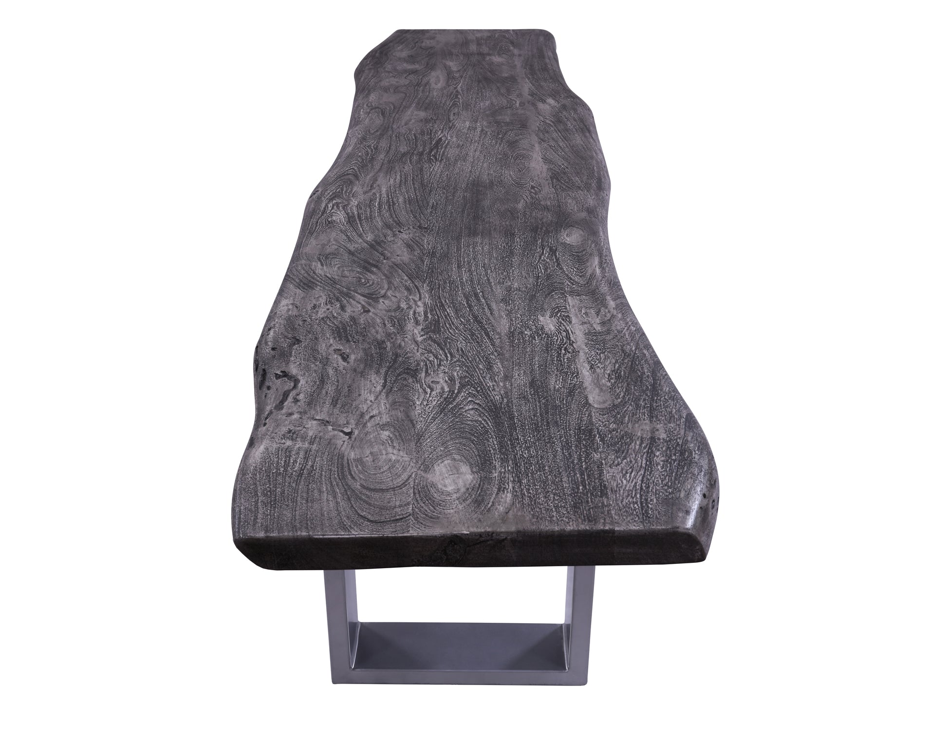 Grey Solid Wood Dining Bench With Metal Legs - Golden Nile