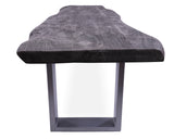 Grey Solid Wood Dining Bench With Metal Legs - Golden Nile