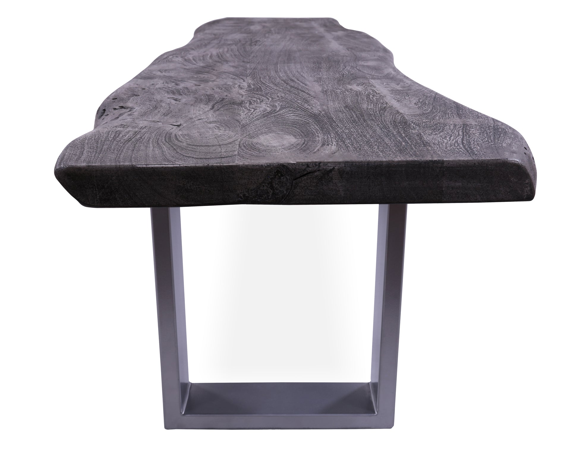 Grey Solid Wood Dining Bench With Metal Legs - Golden Nile