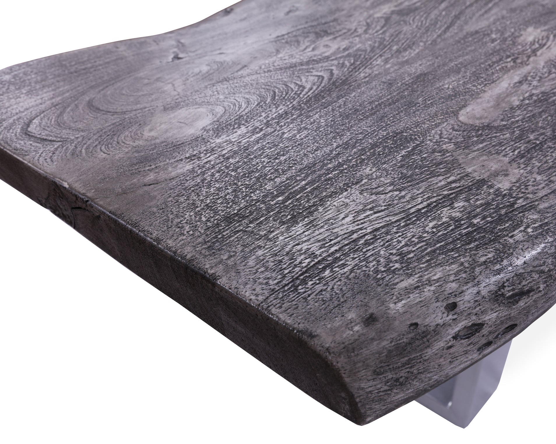 Grey Solid Wood Dining Bench With Metal Legs - Golden Nile