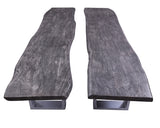 Grey Solid Wood Dining Bench With Metal Legs - Golden Nile