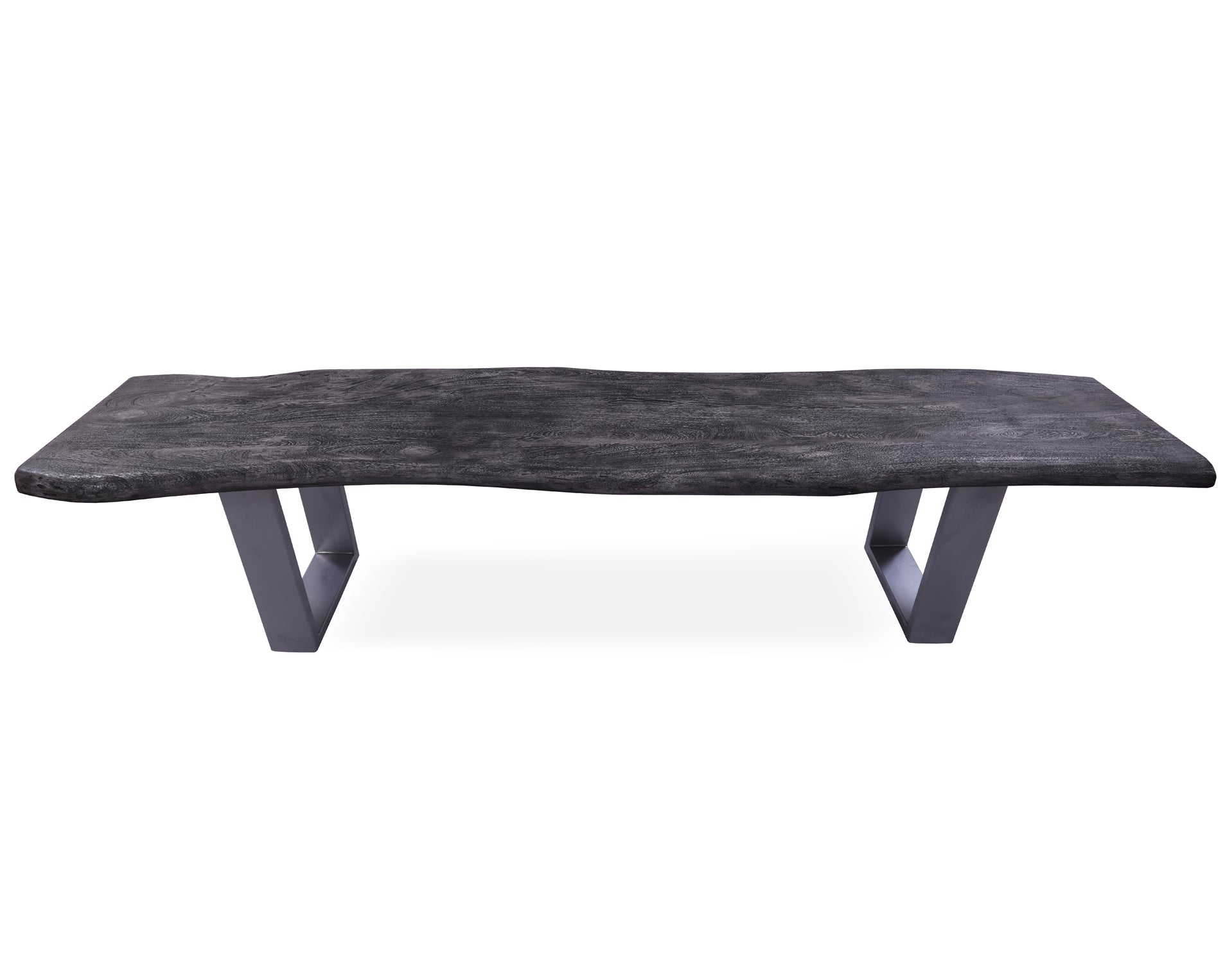Grey Solid Wood Dining Bench With Metal Legs - Golden Nile