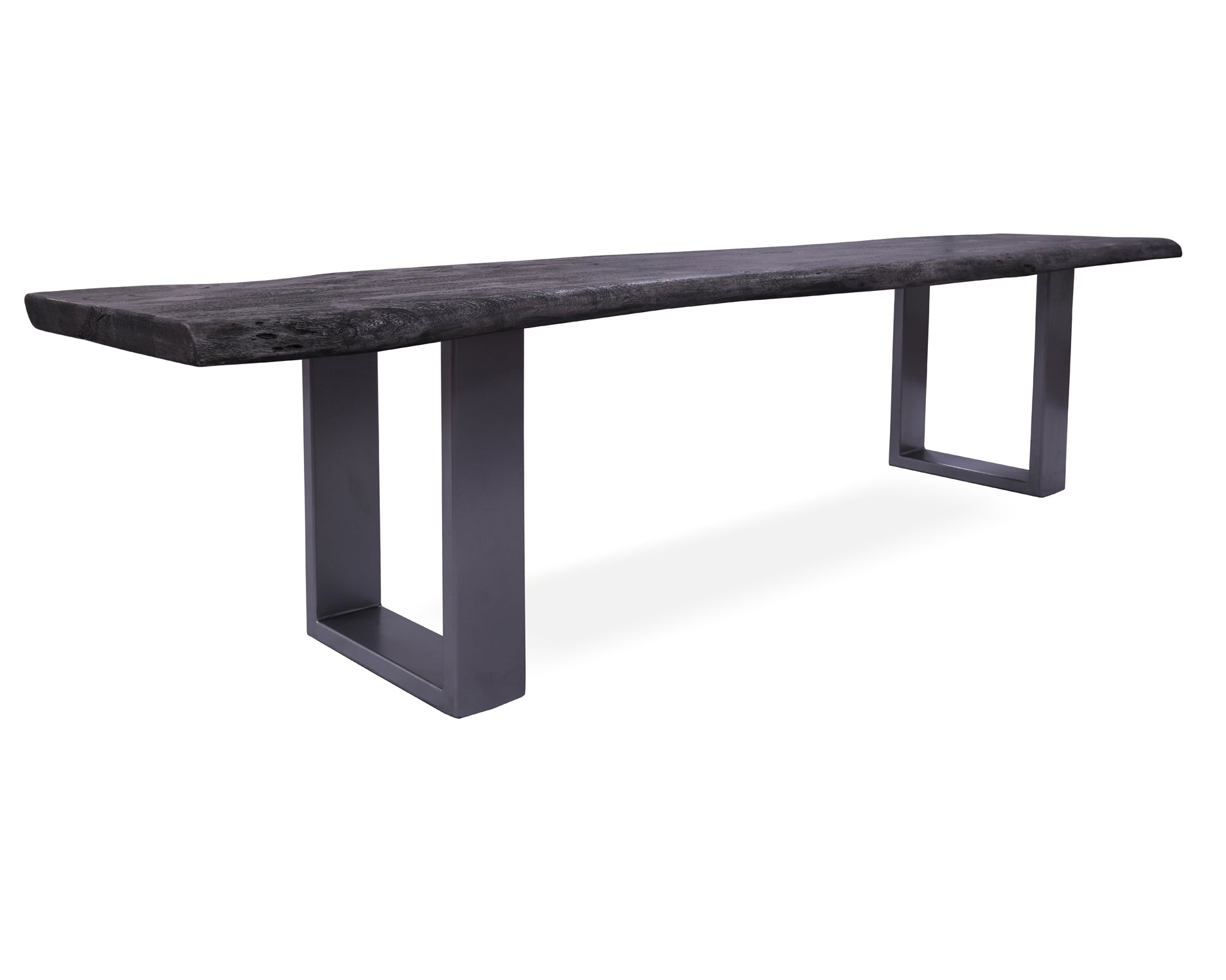 Grey Solid Wood Dining Bench With Metal Legs - Golden Nile