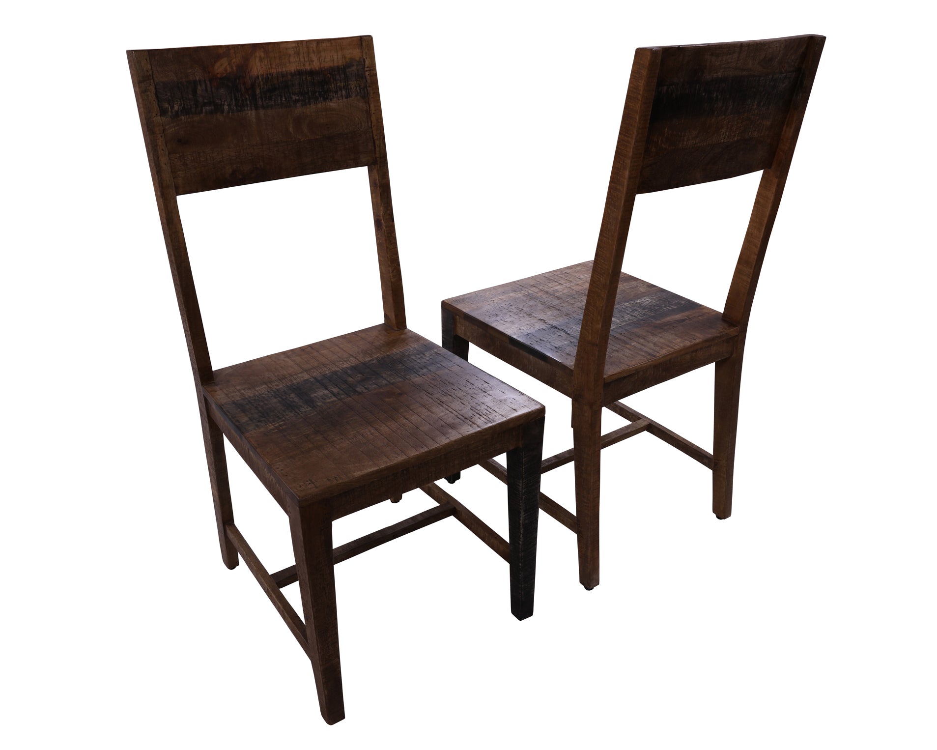 Solid Wood Dining Chair Set of Two With Texture - Golden Nile