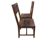 Solid Wood Dining Chair Set of Two With Texture - Golden Nile