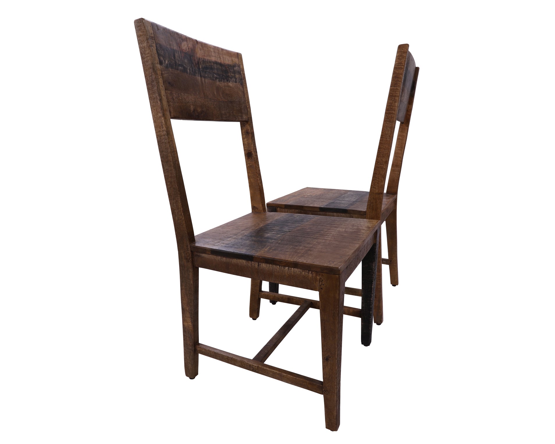 Solid Wood Dining Chair Set of Two With Texture - Golden Nile