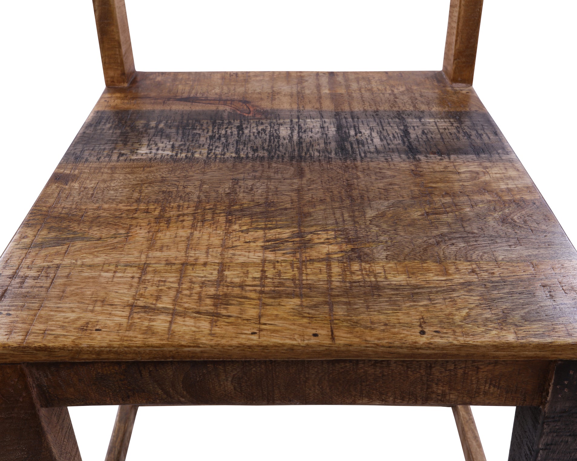Solid Wood Dining Chair Set of Two With Texture - Golden Nile