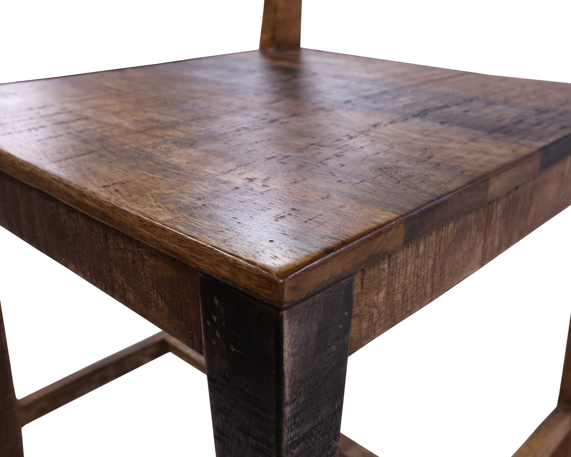 Solid Wood Dining Chair Set of Two With Texture - Golden Nile