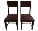 Solid Wood Dining Chair Set of Two - Golden Nile