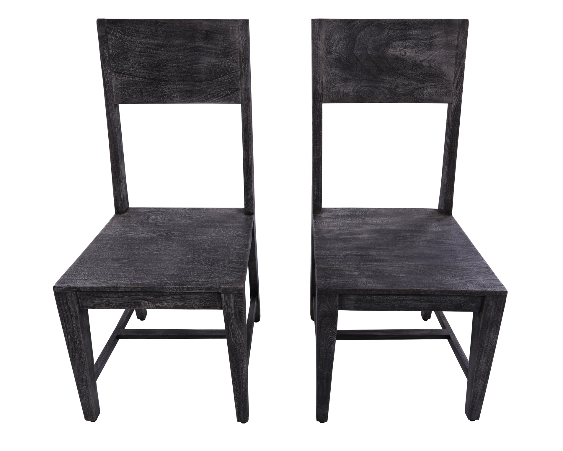 Grey Solid Wood Dining Chair Set of Two - Golden Nile