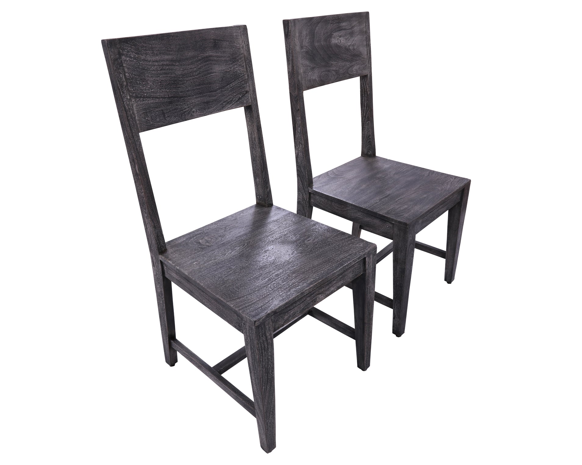 Grey Solid Wood Dining Chair Set of Two - Golden Nile