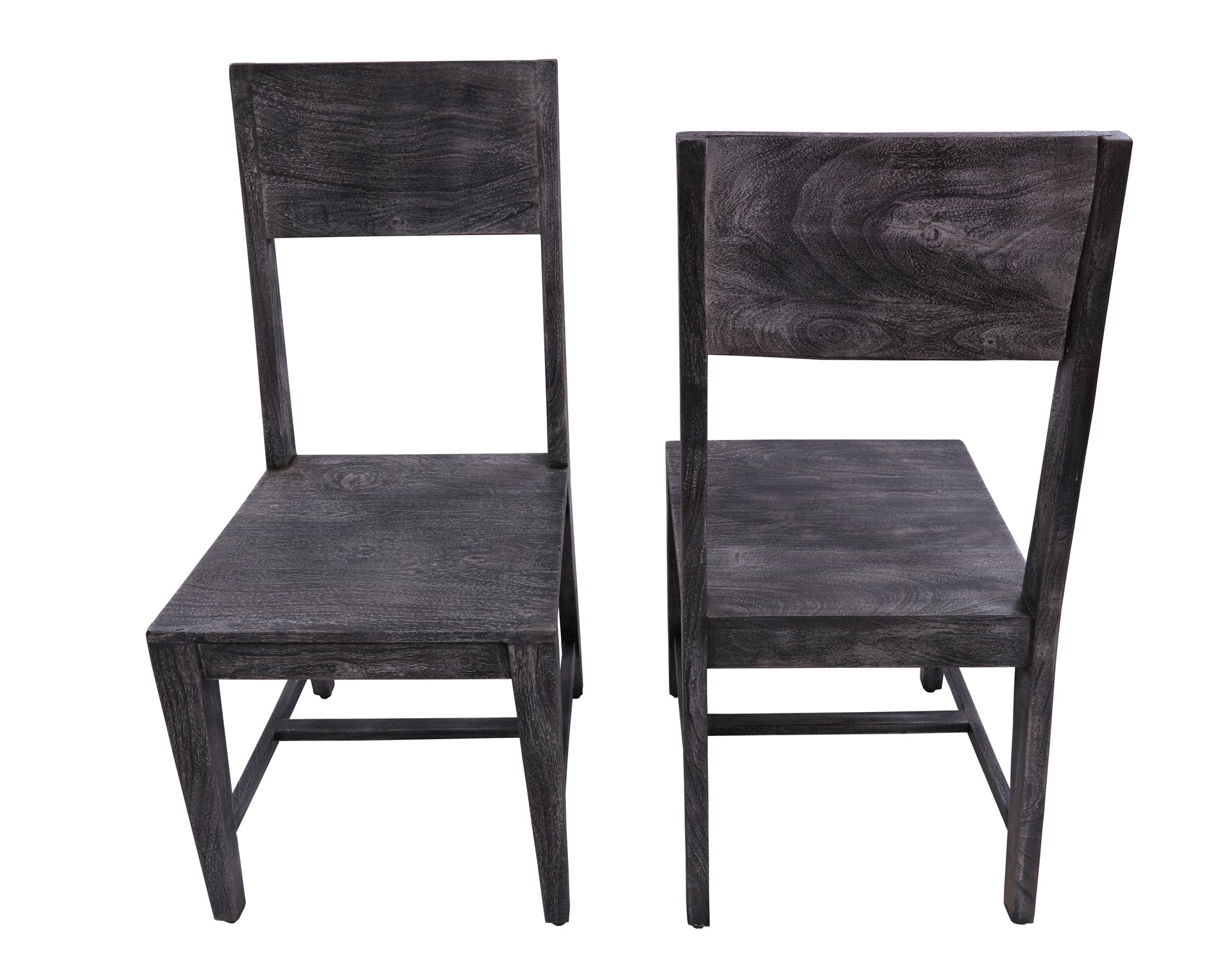 Grey Solid Wood Dining Chair Set of Two - Golden Nile