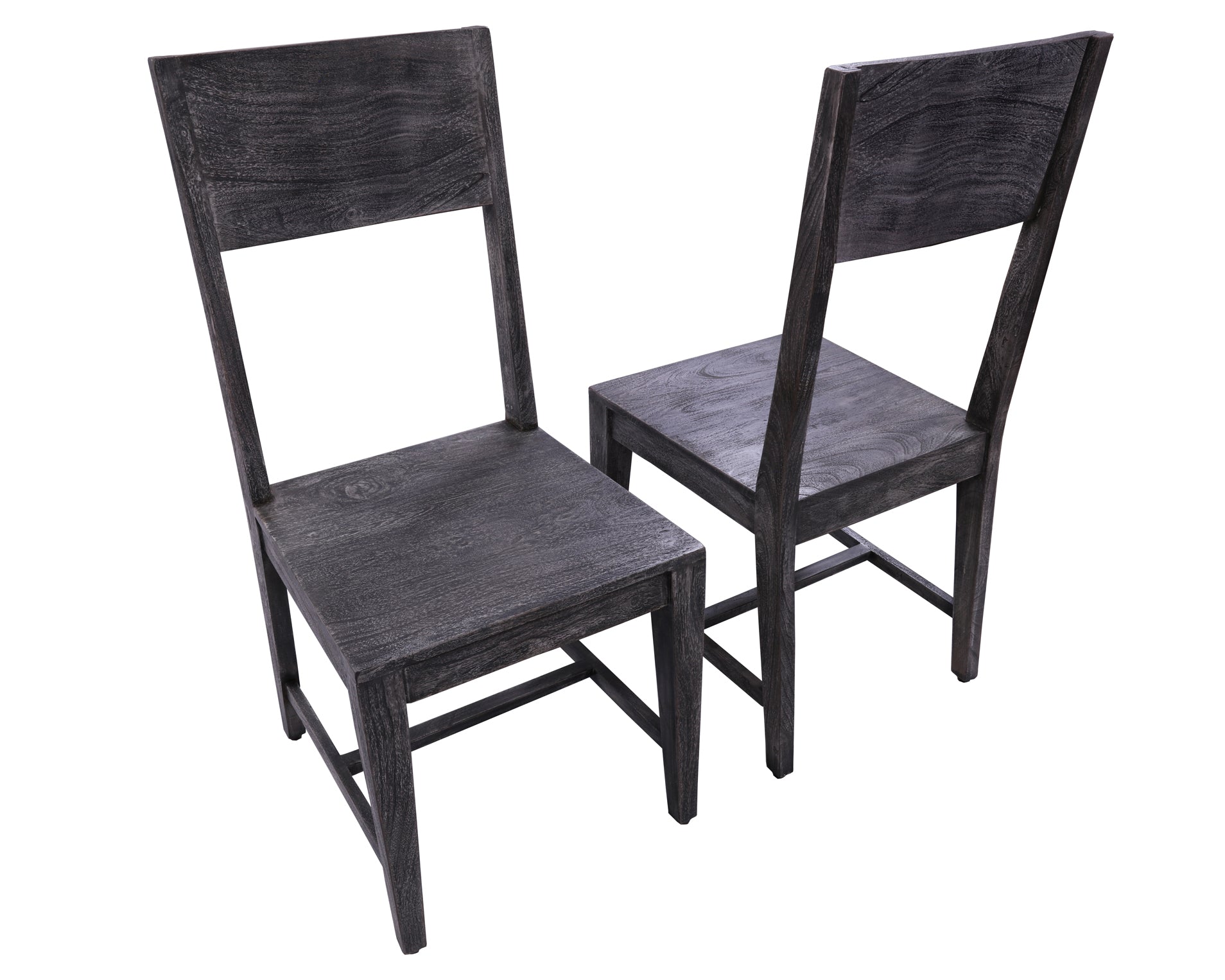 Grey Solid Wood Dining Chair Set of Two - Golden Nile