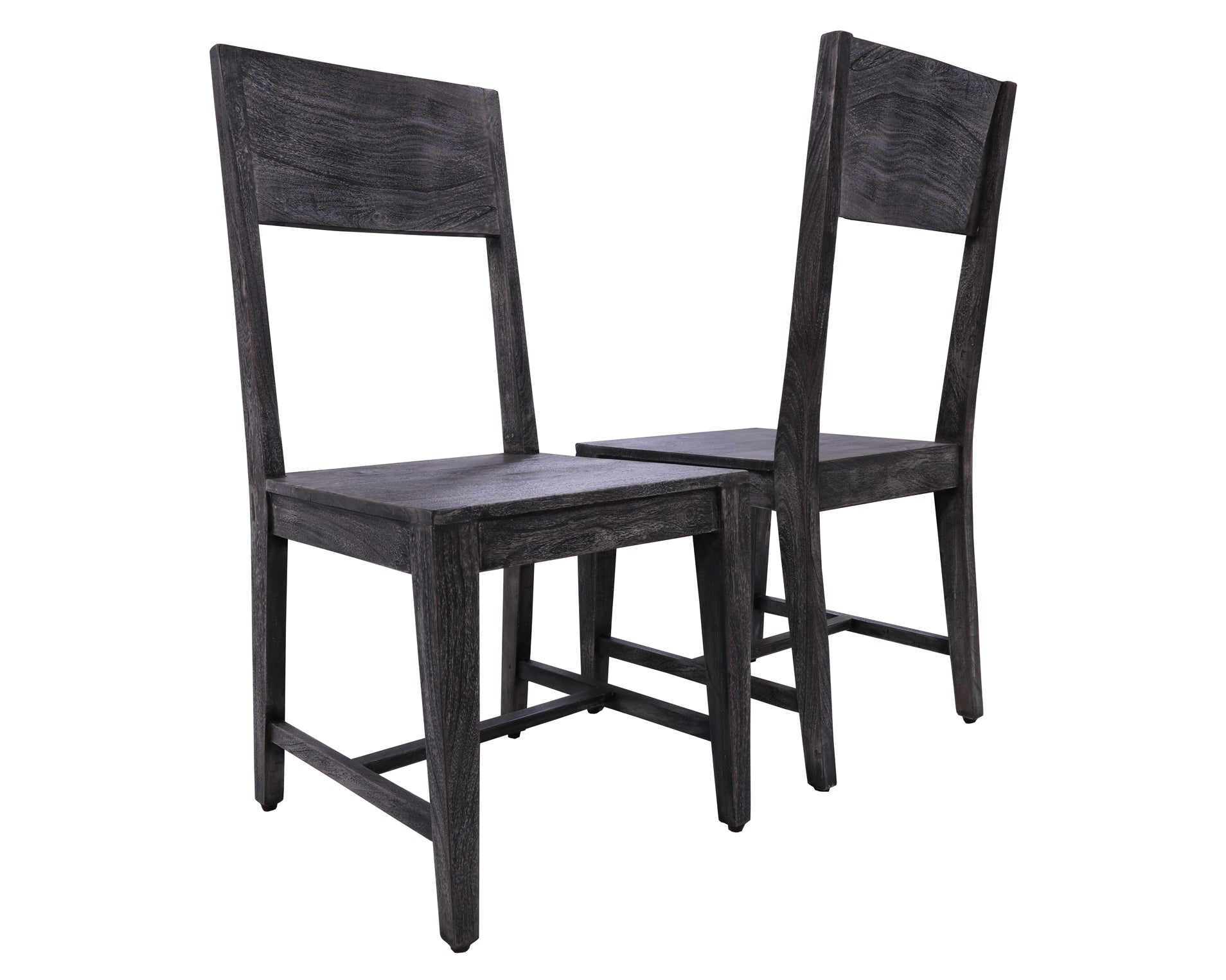 Grey Solid Wood Dining Chair Set of Two - Golden Nile