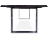 Grey Solid Wood Dining Table With Metal Legs - Golden Nile